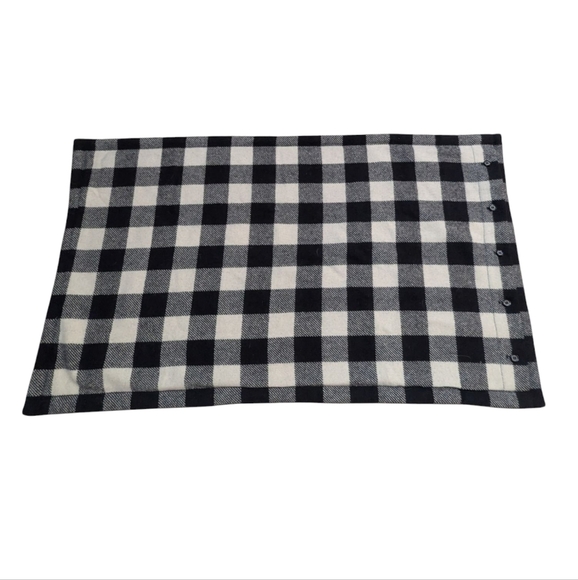 Ralph Lauren Wool Sham King Buffalo Plaid Black Cream Preppy Classic Traditional - Picture 2 of 6